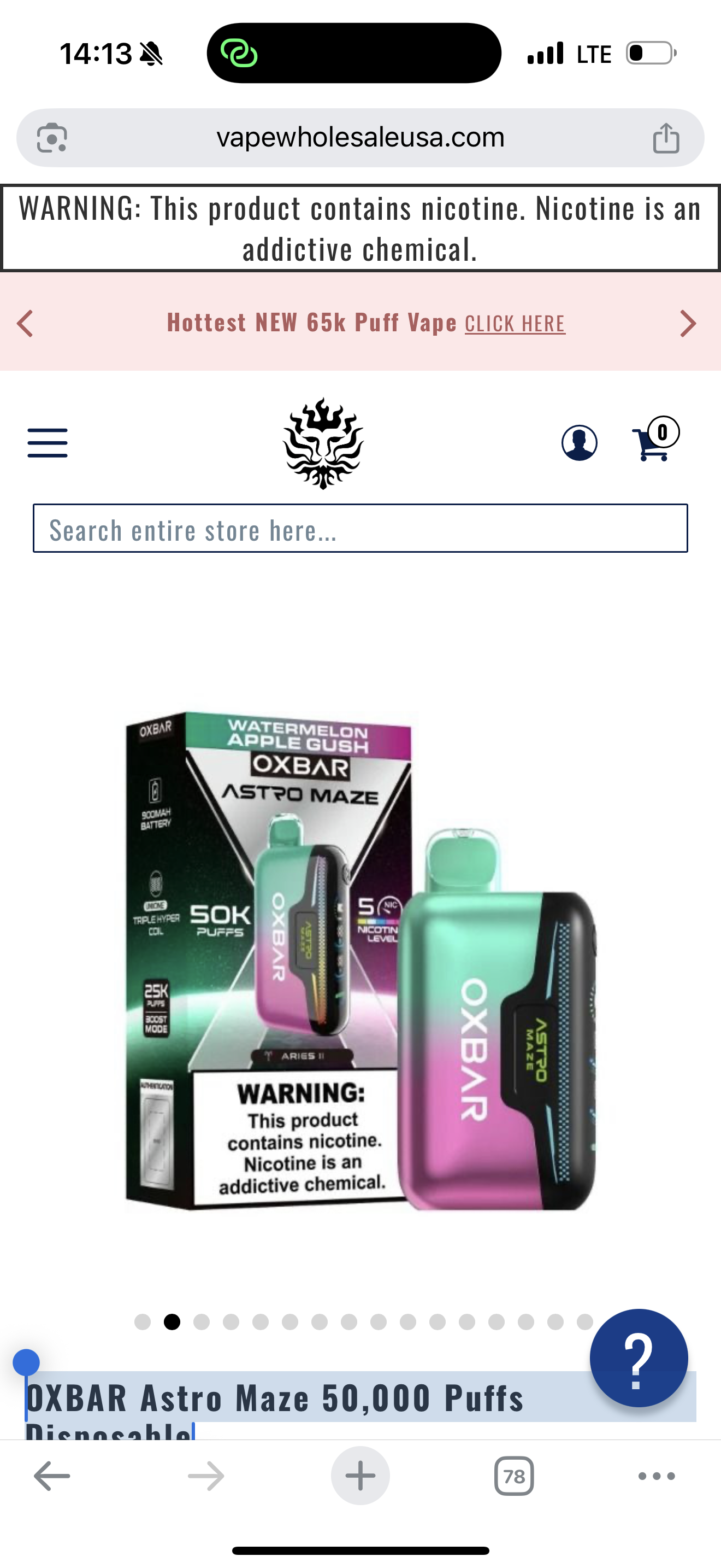 OXBAR Astro Maze 50,000 Puffs Disposable