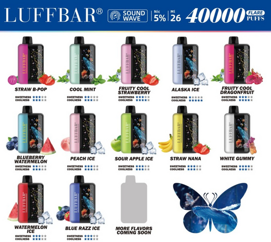COMEING SOON .9/1....Luffbar Flare 40,000 Puffs Disposable-Single Disposable-Alaska Ice-5.0%-26mL