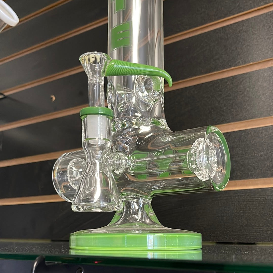 SYFY Glass Water Pipe w Inline Diffusion, Upright